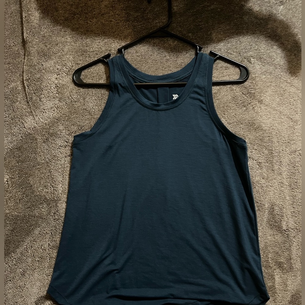 Dark blue workout tank top